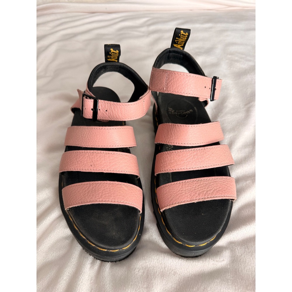 Dr. Martens Blaire Pink Leather Gladiator Platform Sandals Womens 8